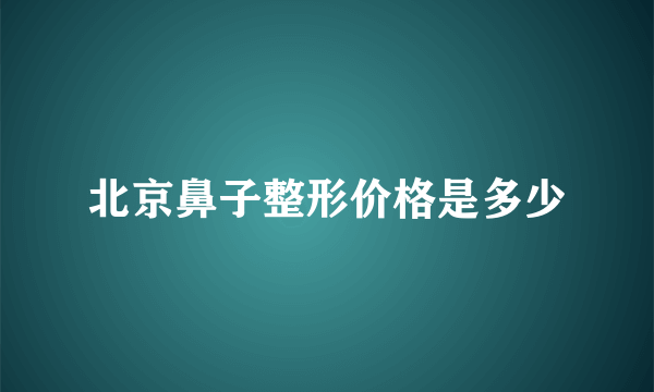 北京鼻子整形价格是多少