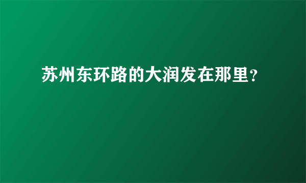 苏州东环路的大润发在那里？