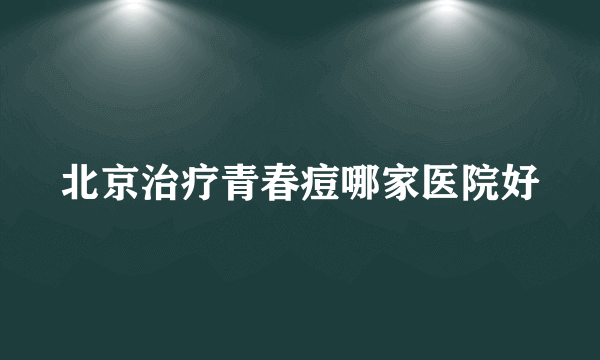 北京治疗青春痘哪家医院好