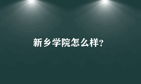 新乡学院怎么样？