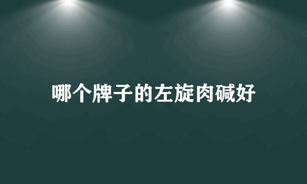 哪个牌子的左旋肉碱好