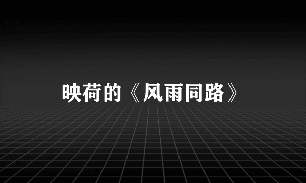 映荷的《风雨同路》