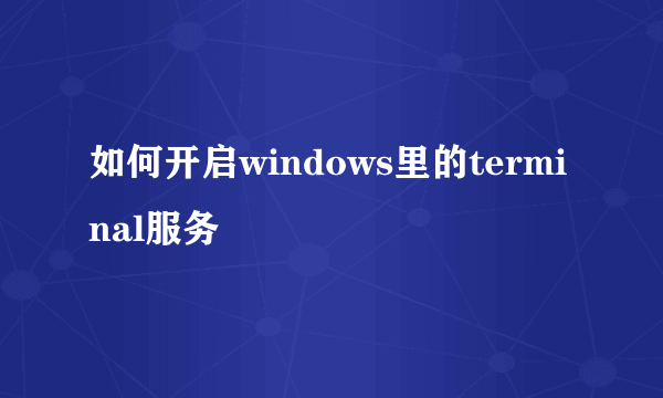 如何开启windows里的terminal服务