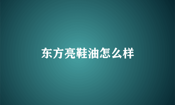 东方亮鞋油怎么样