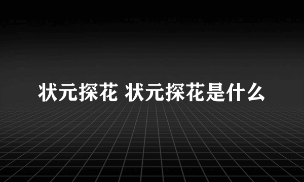 状元探花 状元探花是什么