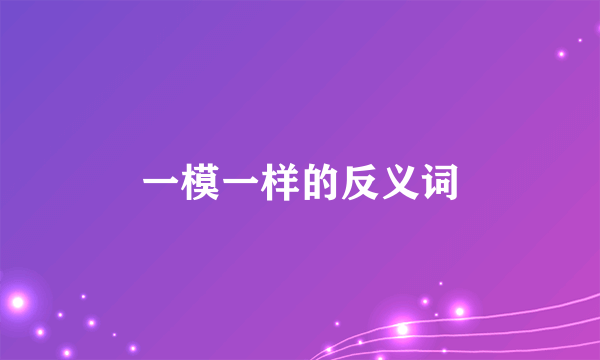 一模一样的反义词