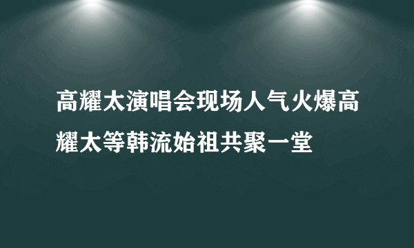 高耀太演唱会现场人气火爆高耀太等韩流始祖共聚一堂