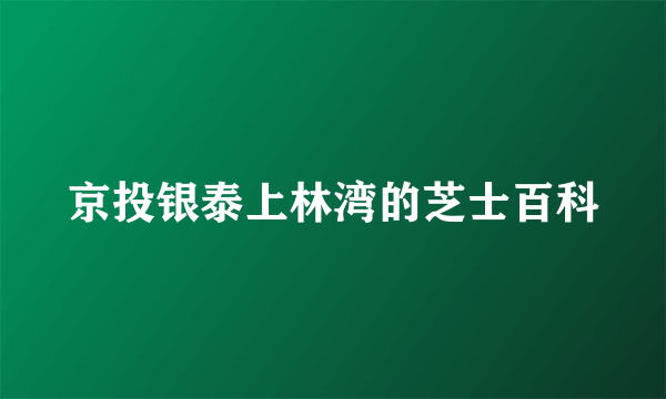 京投银泰上林湾的芝士百科