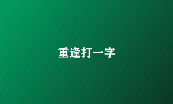 重逢打一字