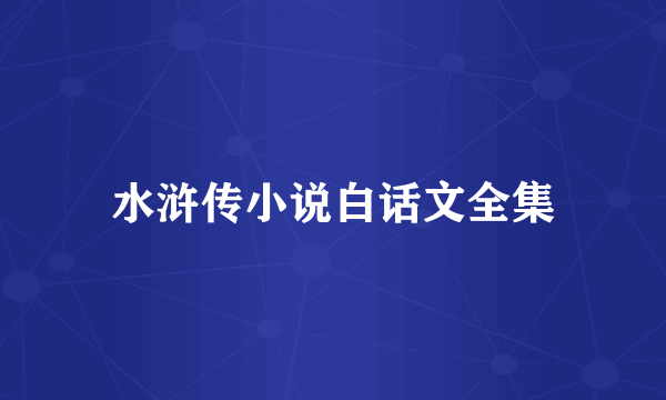水浒传小说白话文全集