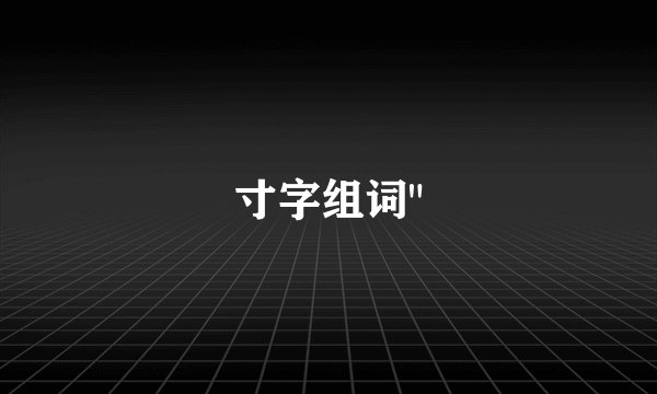 寸字组词