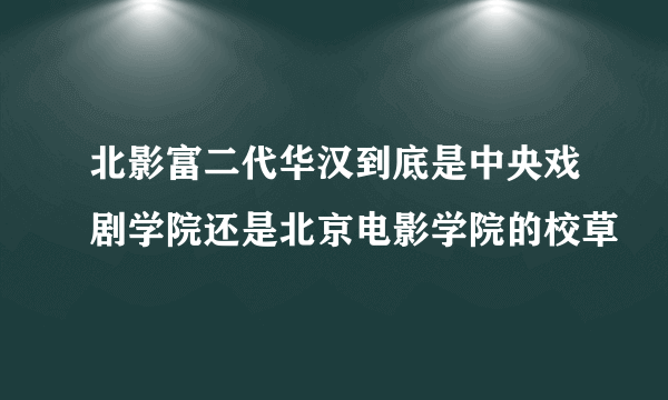 北影富二代华汉到底是中央戏剧学院还是北京电影学院的校草