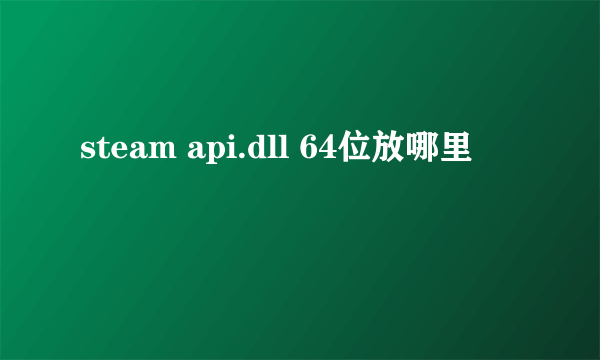 steam api.dll 64位放哪里
