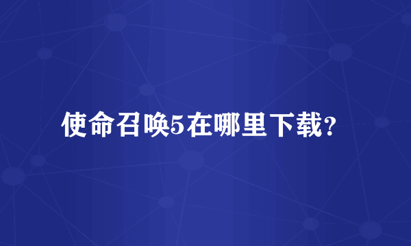 使命召唤5在哪里下载？