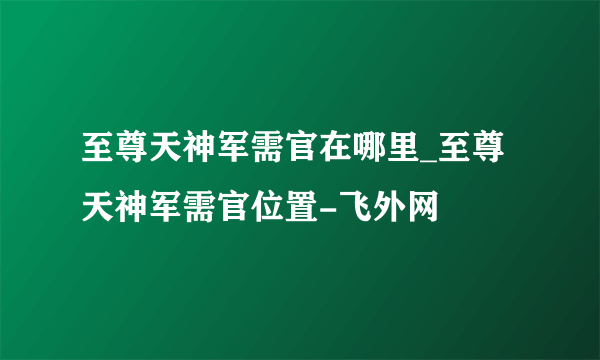 至尊天神军需官在哪里_至尊天神军需官位置-飞外网