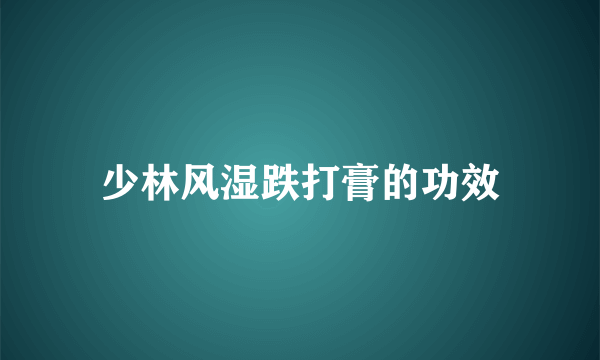 少林风湿跌打膏的功效