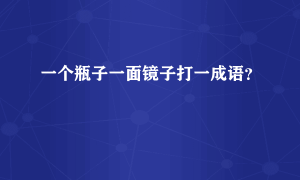 一个瓶子一面镜子打一成语？