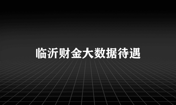 临沂财金大数据待遇