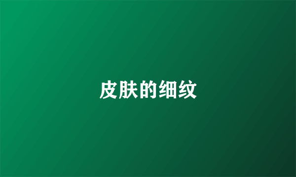 皮肤的细纹