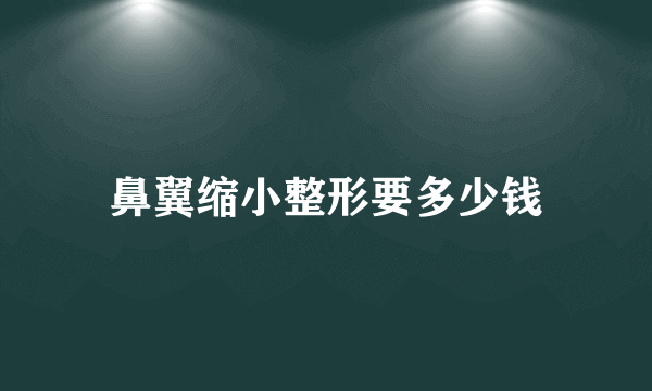 鼻翼缩小整形要多少钱