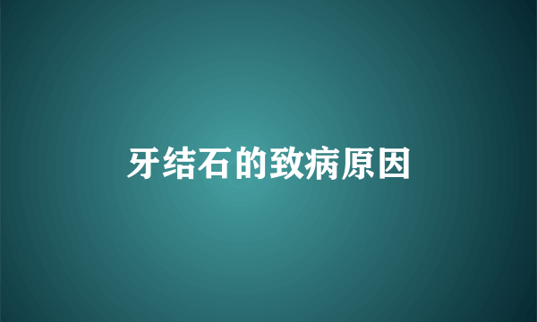 牙结石的致病原因