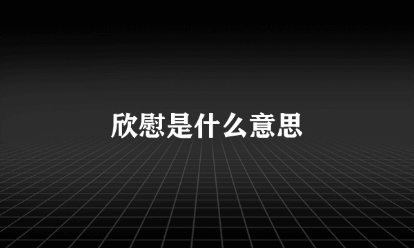 欣慰是什么意思
