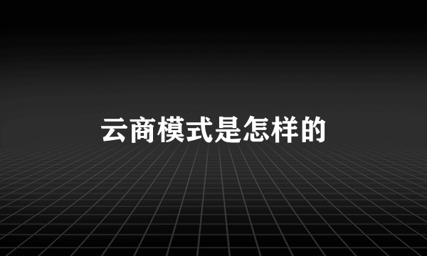 云商模式是怎样的