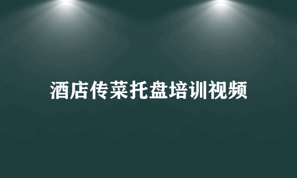 酒店传菜托盘培训视频