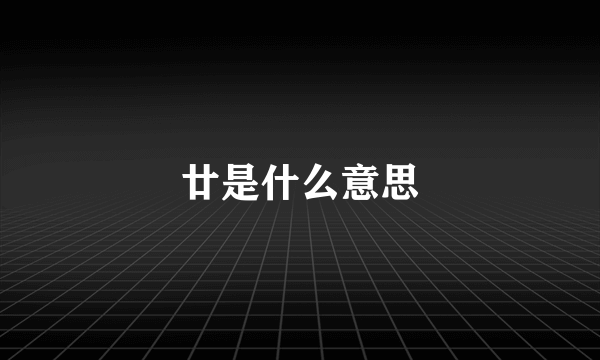廿是什么意思