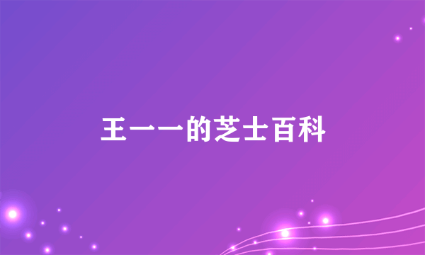 王一一的芝士百科