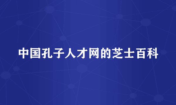 中国孔子人才网的芝士百科