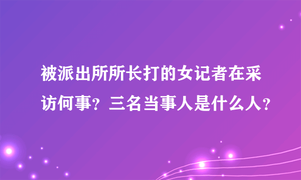 被派出所所长打的女记者在采访何事？三名当事人是什么人？