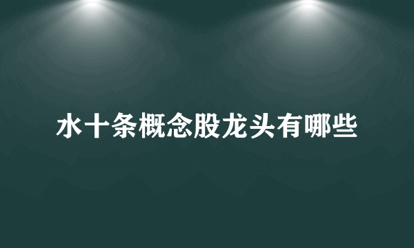水十条概念股龙头有哪些