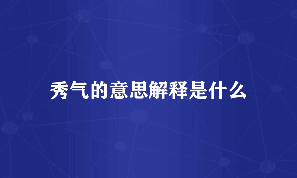 秀气的意思解释是什么