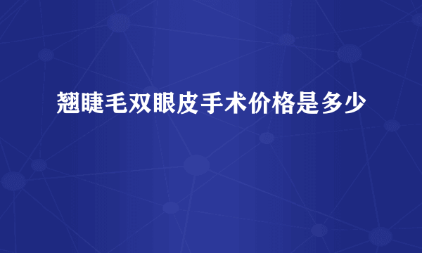 翘睫毛双眼皮手术价格是多少