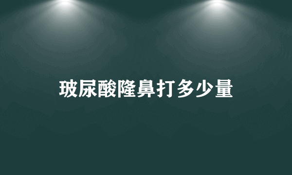 玻尿酸隆鼻打多少量