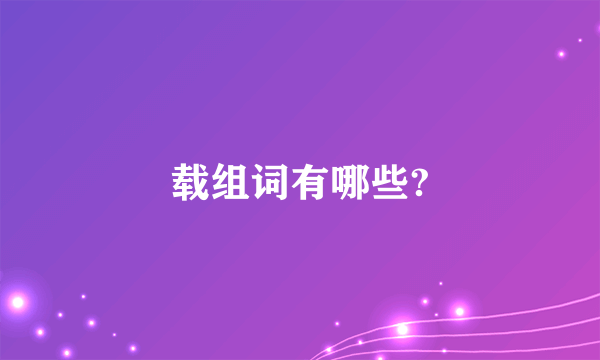 载组词有哪些?
