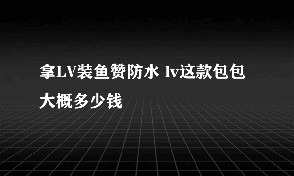 拿LV装鱼赞防水 lv这款包包大概多少钱