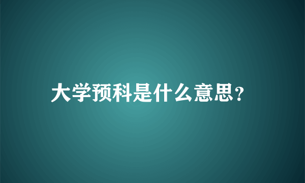 大学预科是什么意思？