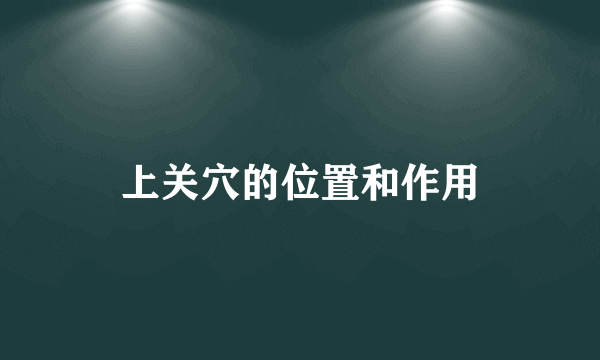 上关穴的位置和作用