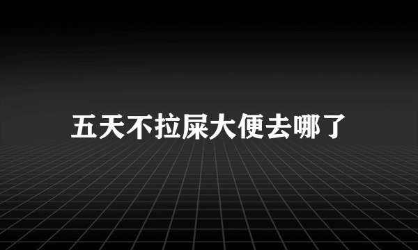 五天不拉屎大便去哪了