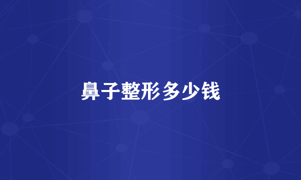 鼻子整形多少钱
