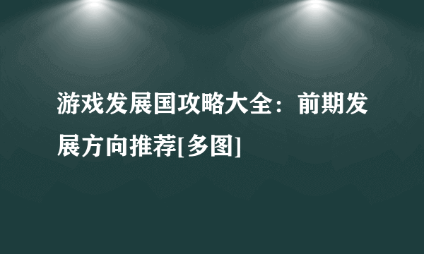 游戏发展国攻略大全：前期发展方向推荐[多图]