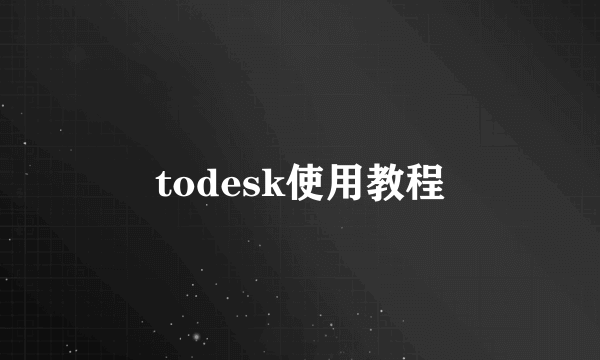 todesk使用教程