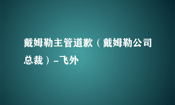戴姆勒主管道歉（戴姆勒公司总裁）-飞外