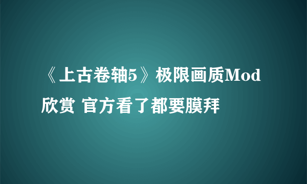 《上古卷轴5》极限画质Mod欣赏 官方看了都要膜拜