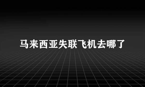 马来西亚失联飞机去哪了