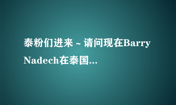 泰粉们进来～请问现在Barry Nadech在泰国是不是很火啊。