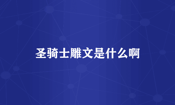 圣骑士雕文是什么啊