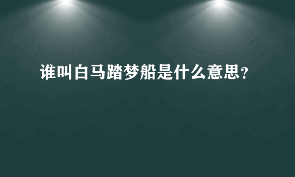 谁叫白马踏梦船是什么意思？